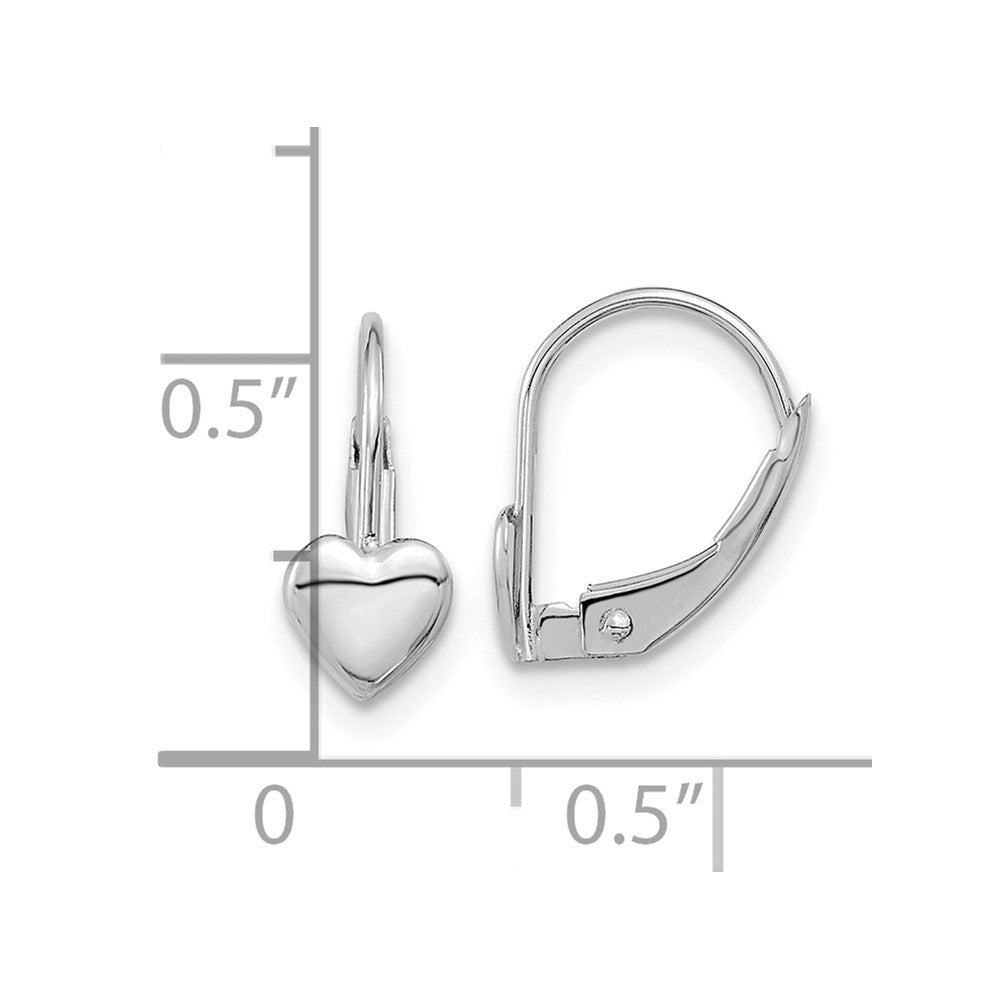 FJC Finejewelers 14 kt White Gold Dangle Madi K Heart Leverback Earrings 11 mm x 5 mm