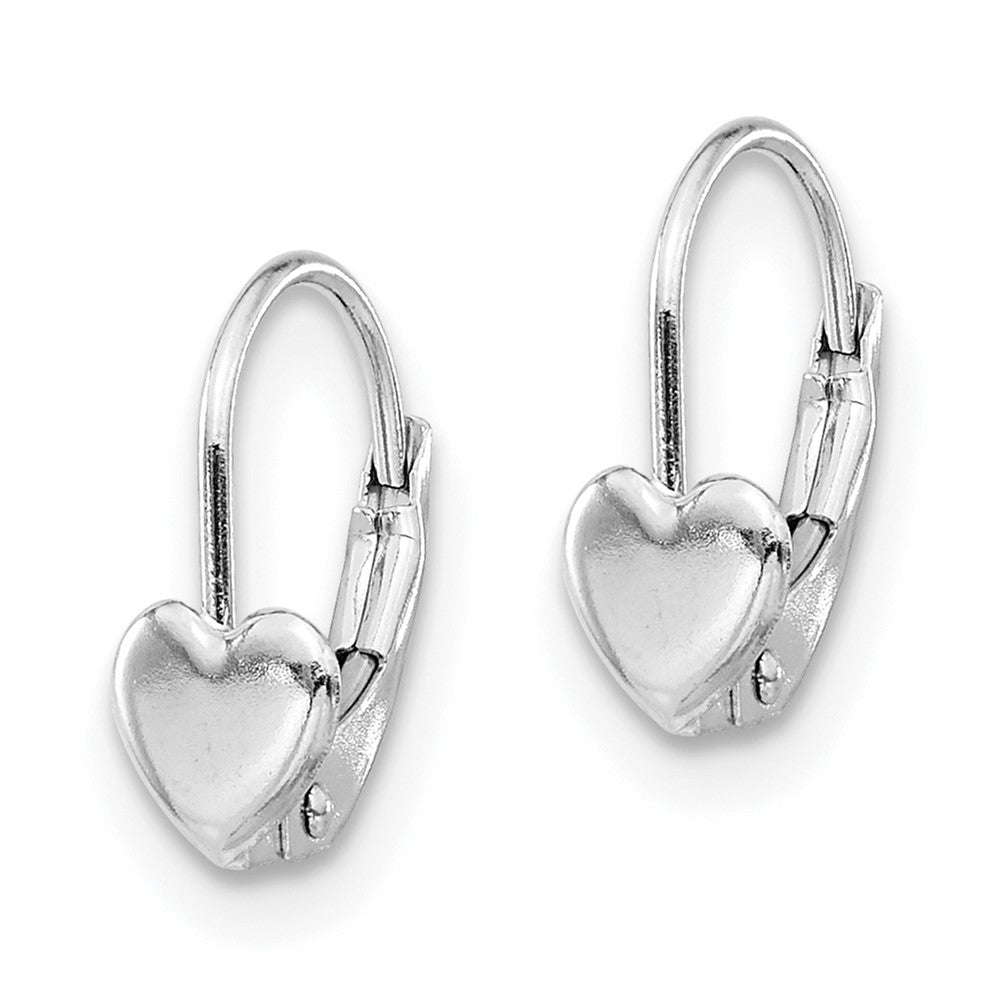 FJC Finejewelers 14 kt White Gold Dangle Madi K Heart Leverback Earrings 11 mm x 5 mm