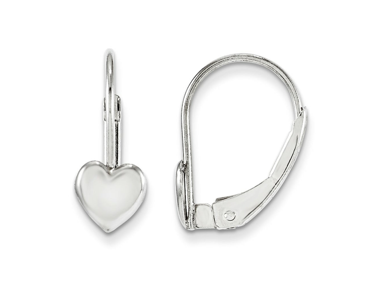 FJC Finejewelers 14 kt White Gold Dangle Madi K Heart Leverback Earrings 11 mm x 5 mm