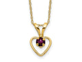 FJC Finejewelers 14 kt Yellow Gold 3mm Rhodolite Garnet Heart Birthstone Necklace 15 Inches x 6 mm