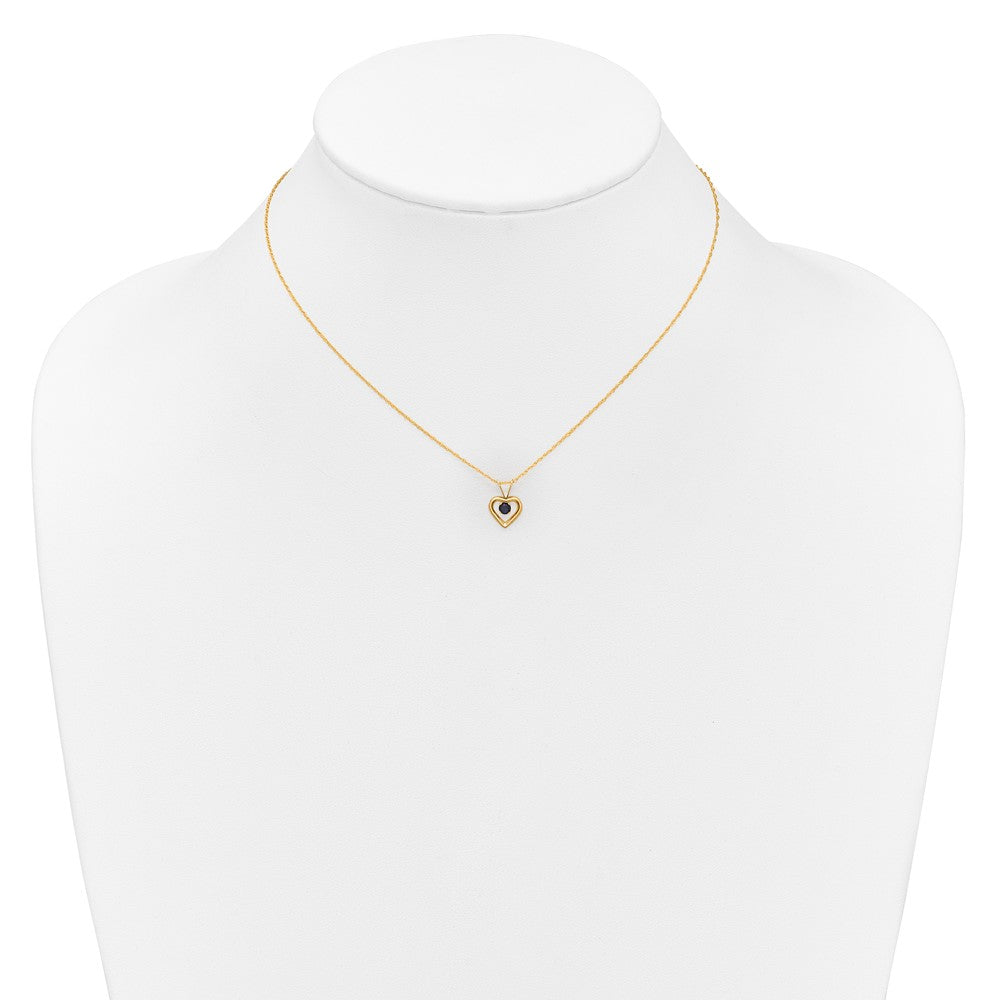 FJC Finejewelers 14 kt Yellow Gold Madi K 3mm Sapphire Heart Birthstone Necklace 15 Inches x 6 mm