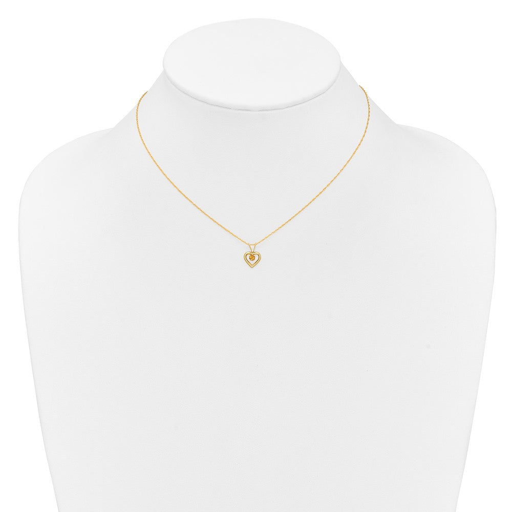 FJC Finejewelers 14 kt Yellow Gold Madi K 3mm Citrine Heart Birthstone Necklace 15 Inches x 6 mm