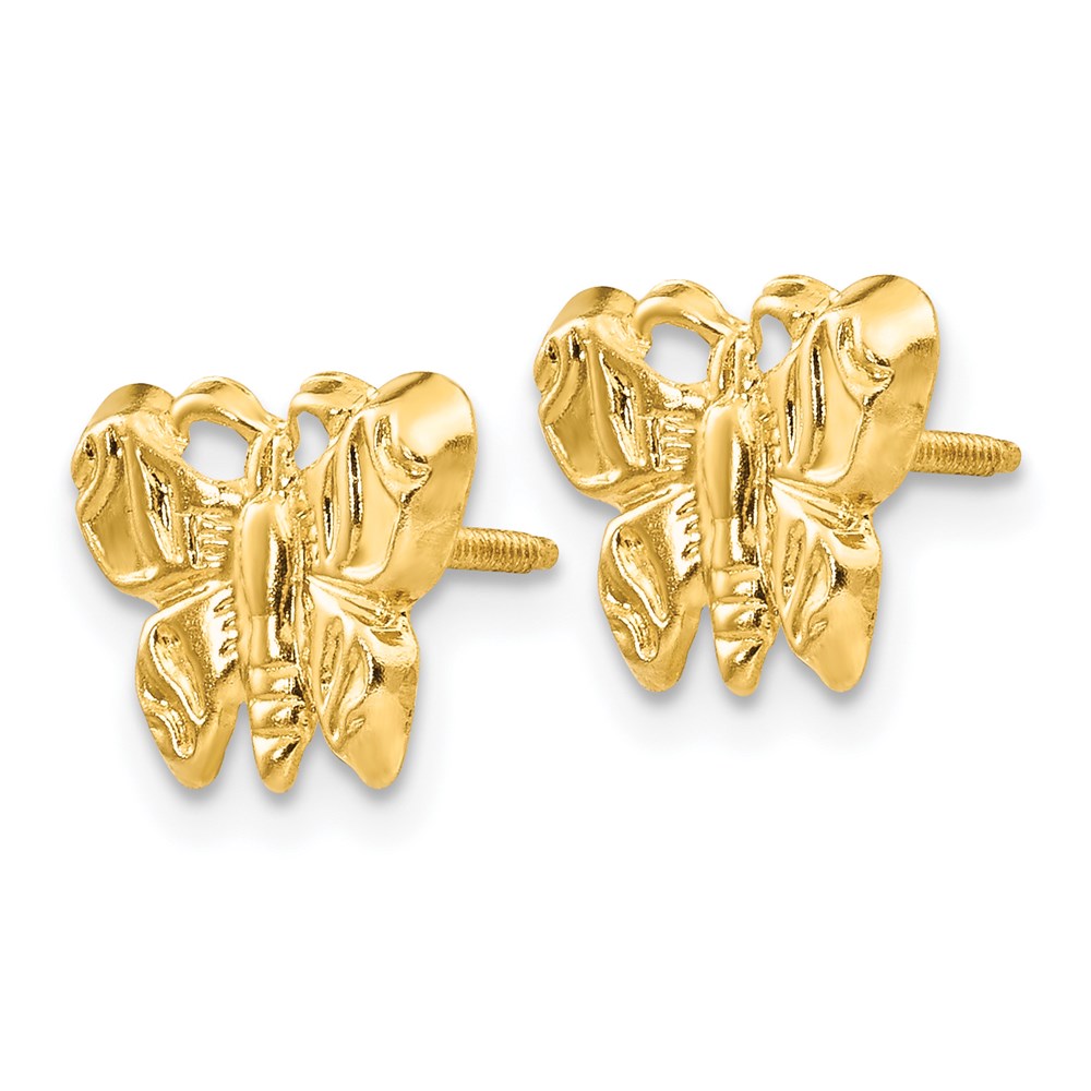 FJC Finejewelers 14 kt Yellow Gold Button Madi K Butterfly Earrings 8 mm x 11 mm