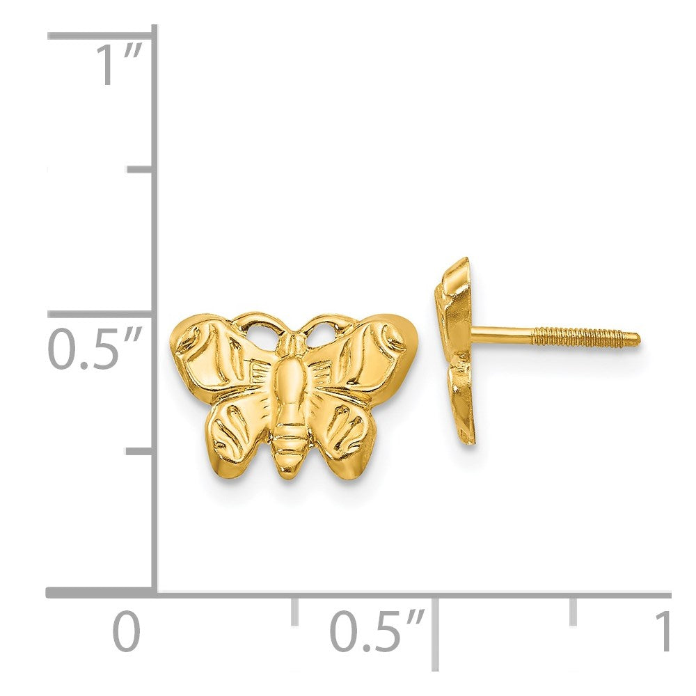 FJC Finejewelers 14 kt Yellow Gold Button Madi K Butterfly Earrings 8 mm x 11 mm