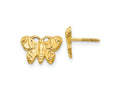 FJC Finejewelers 14 kt Yellow Gold Button Madi K Butterfly Earrings 8 mm x 11 mm