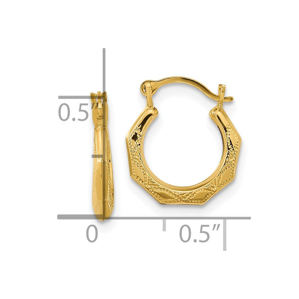 FJC Finejewelers 14 kt Yellow Gold Hoop Madi K Hinged Earrings 13 mm x 12 mm