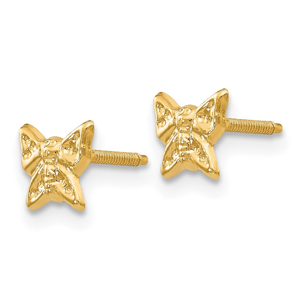 FJC Finejewelers 14 kt Yellow Gold Button Madi K Butterfly Screwback Earrings 5 mm x 5 mm