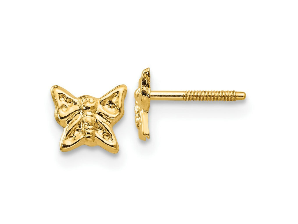 FJC Finejewelers 14 kt Yellow Gold Button Madi K Butterfly Screwback Earrings 5 mm x 5 mm