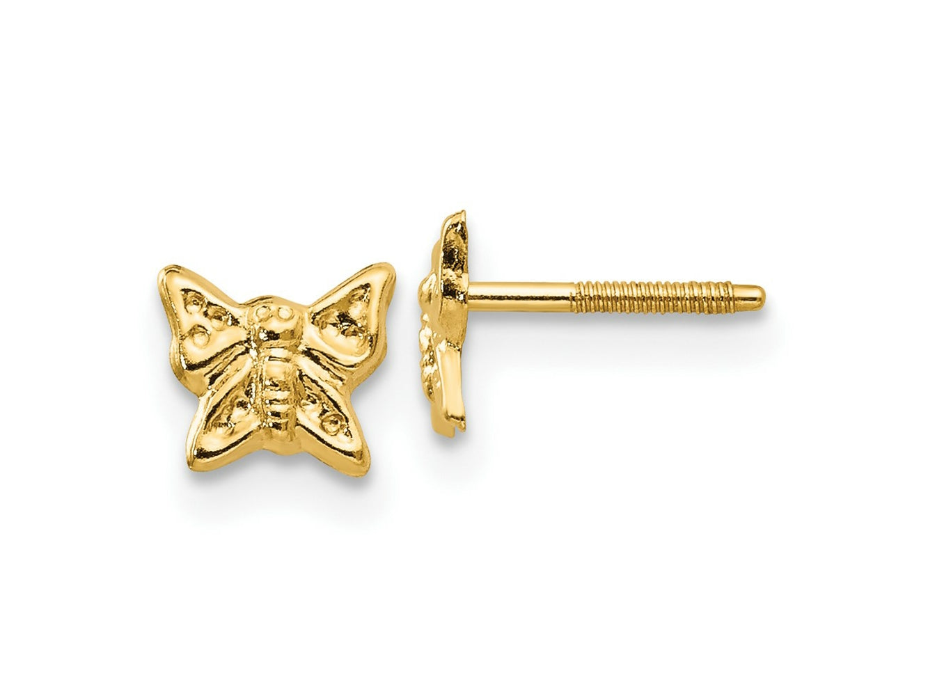 FJC Finejewelers 14 kt Yellow Gold Button Madi K Butterfly Screwback Earrings 5 mm x 5 mm