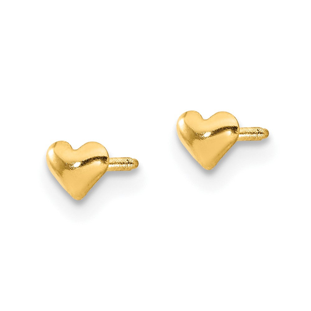 FJC Finejewelers 14 kt Yellow Gold Button Madi K Heart Post Earrings 4 mm x 4 mm