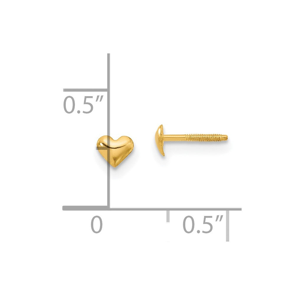 FJC Finejewelers 14 kt Yellow Gold Button Madi K Heart Post Earrings 4 mm x 4 mm