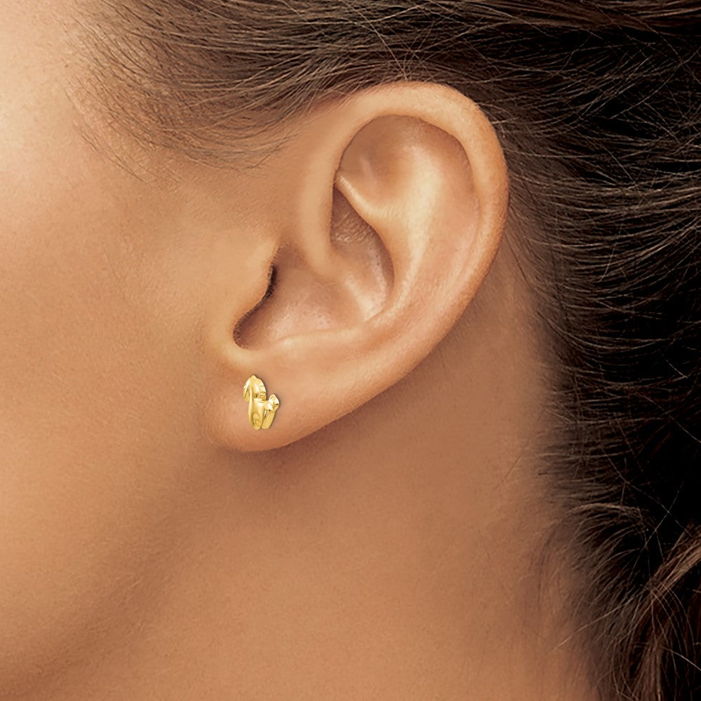 FJC Finejewelers 14 kt Yellow Gold Button Madi K Pony Screwback Earrings 10 mm x 5 mm