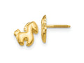 FJC Finejewelers 14 kt Yellow Gold Button Madi K Pony Screwback Earrings 10 mm x 5 mm