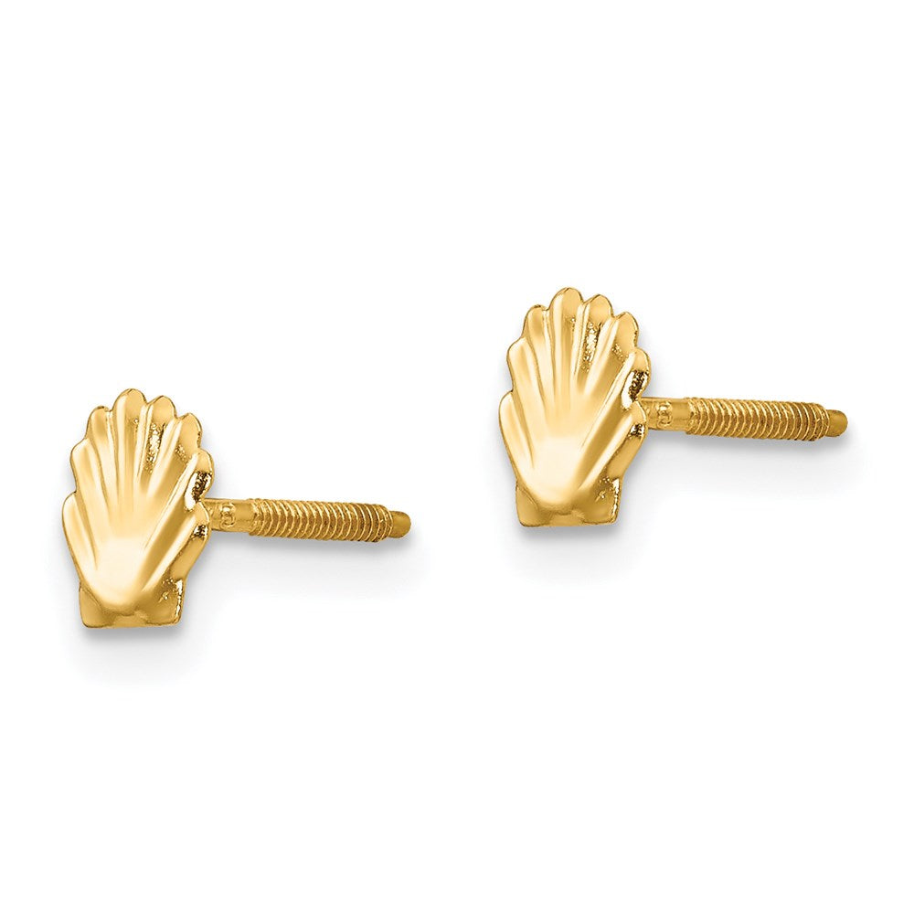 FJC Finejewelers 14 kt Yellow Gold Button Madi K Shell Post Earrings 5 mm x 5 mm