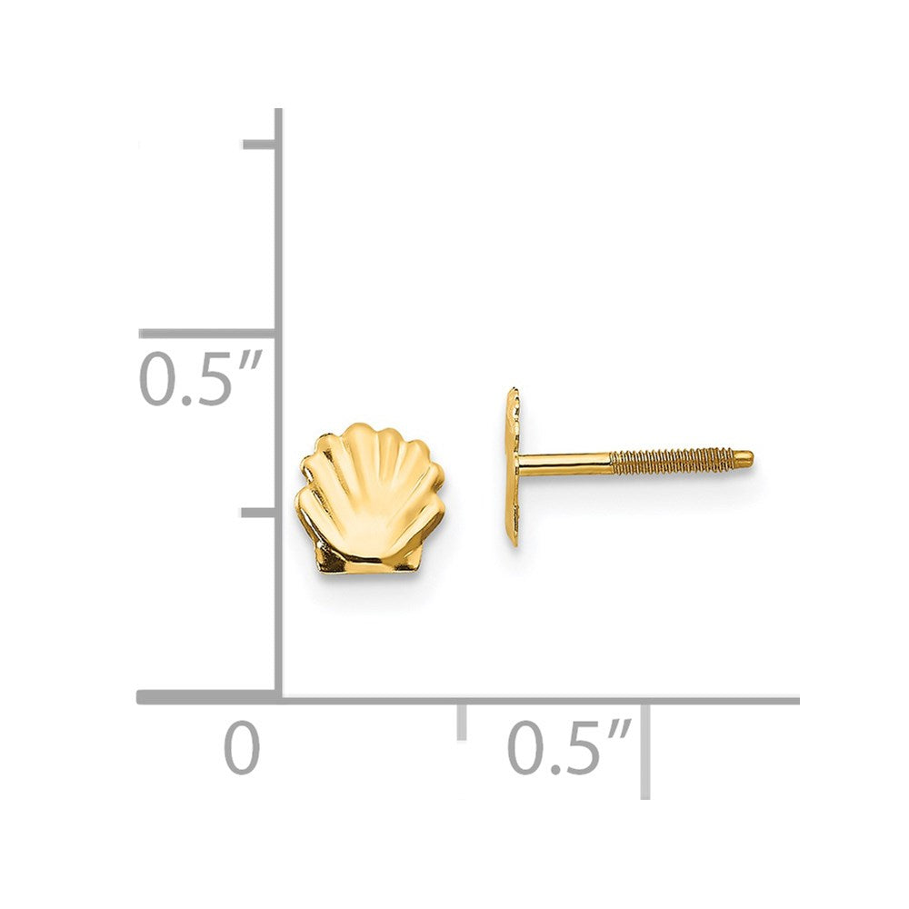 FJC Finejewelers 14 kt Yellow Gold Button Madi K Shell Post Earrings 5 mm x 5 mm
