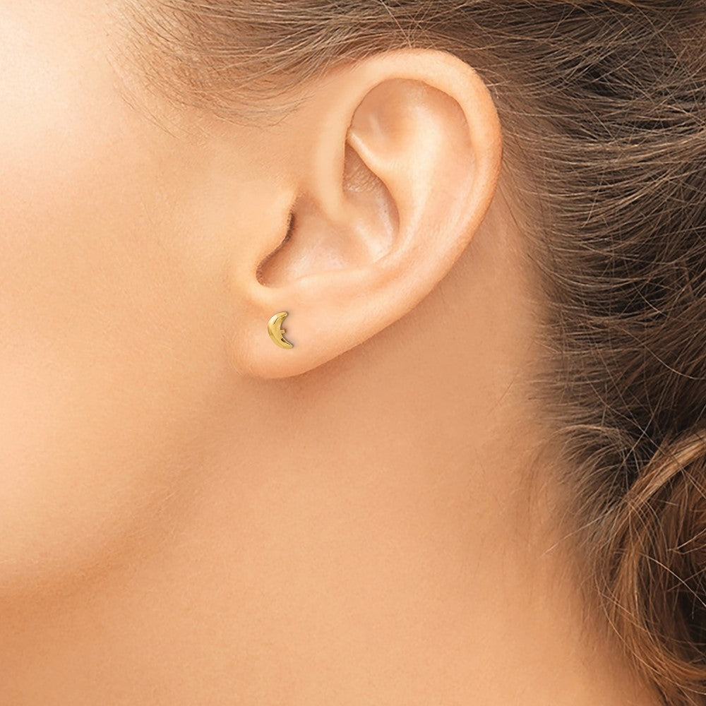 FJC Finejewelers 14 kt Yellow Gold Button Madi K Moon Post Earrings 8 mm x 8 mm