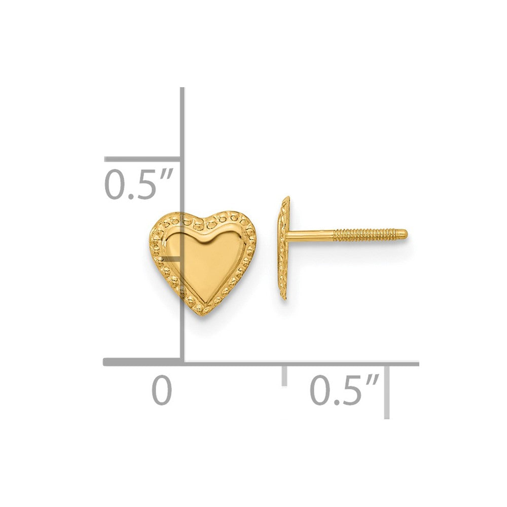FJC Finejewelers 14 kt Yellow Gold Button Madi K Heart Post Earrings 8 mm x 8 mm