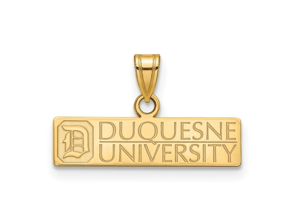 LogoArt Gold Plated Silver with GP Duquesne University Medium Charm 18 x 18 mm