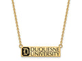 LogoArt Gold Plated Silver Cable Duquesne University Enamel Large Pendant Necklace 18 Inches x 27 mm