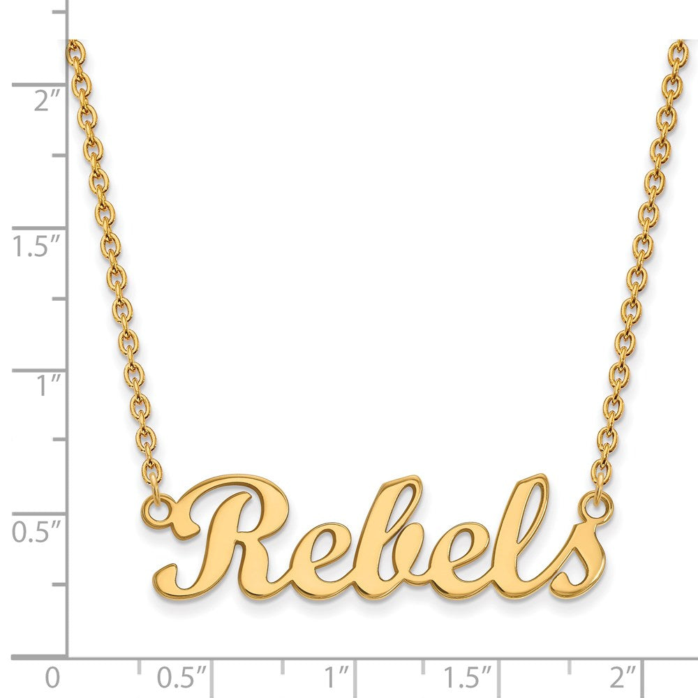 LogoArt Gold Plated Silver University of Mississippi Small Pendant Necklace