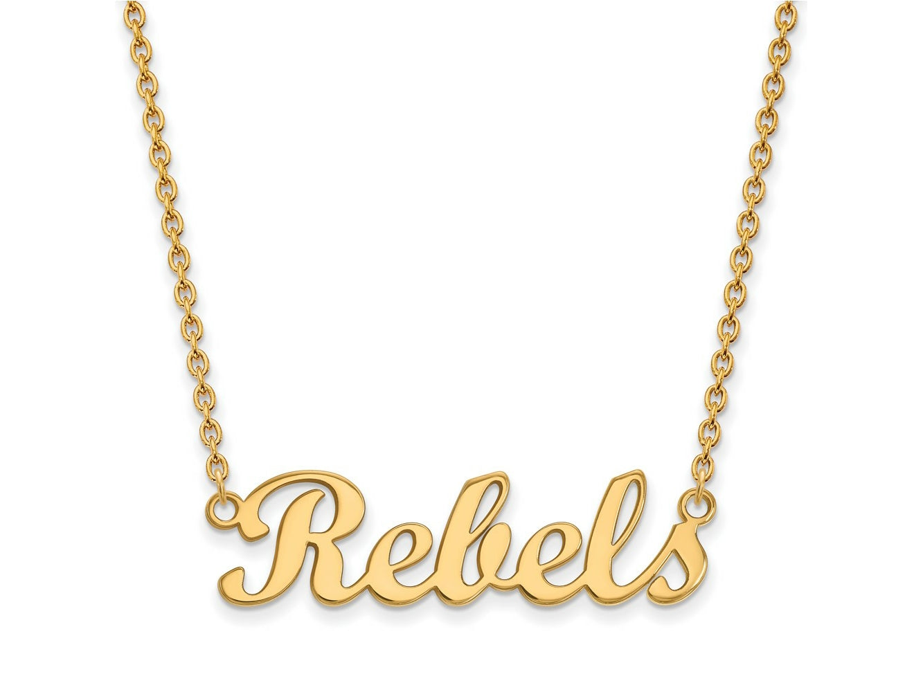 LogoArt Gold Plated Silver University of Mississippi Small Pendant Necklace