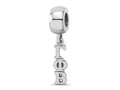 LogoArt 925 Sterling Silver Rhodium Platedd Gamma Phi Beta Vertical Letters Bead