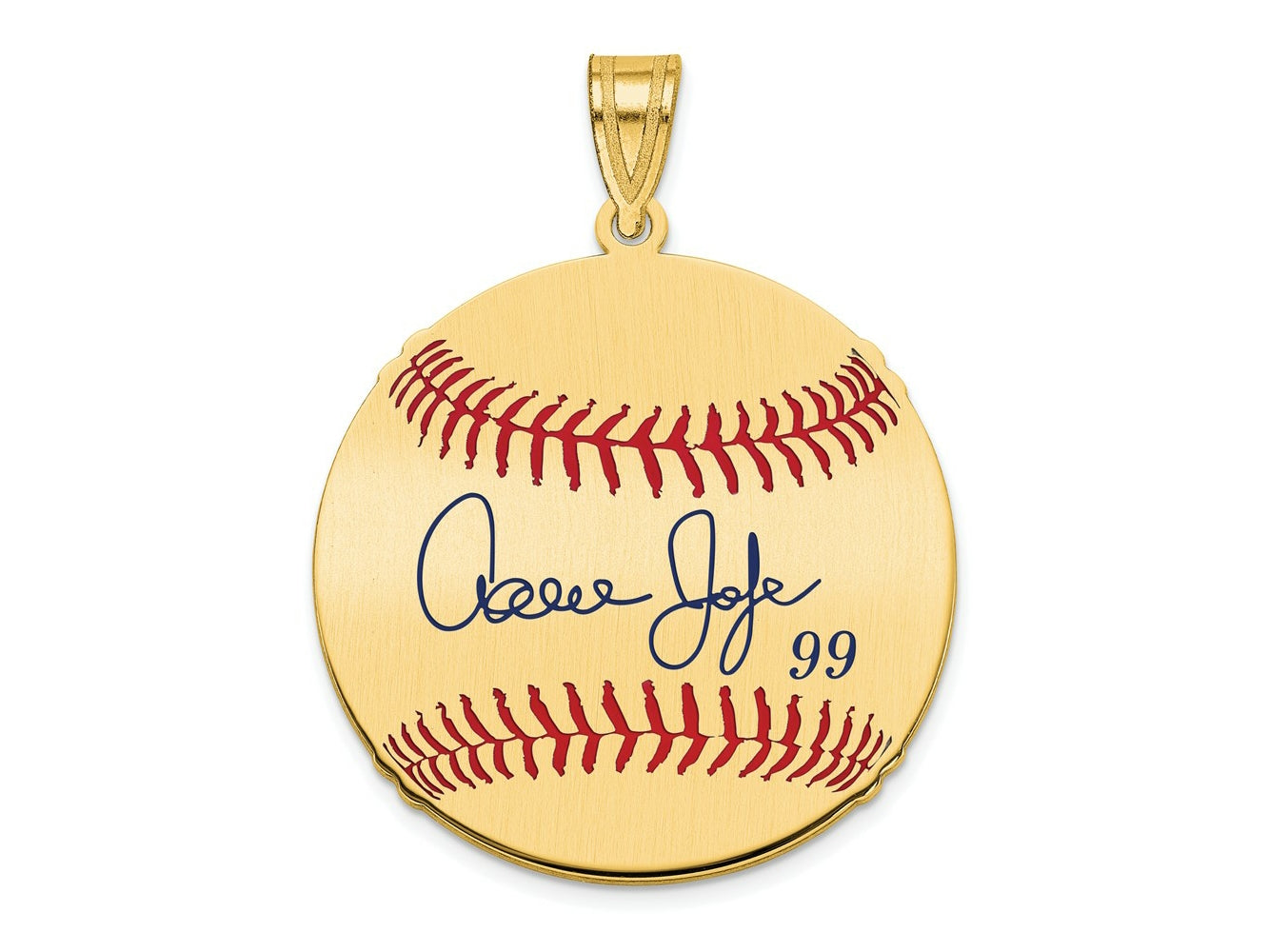 FJC Finejewelers Gold Plated Silver Aaron Judge MLBPA Signature Epoxy Charm 33 x 25 mm