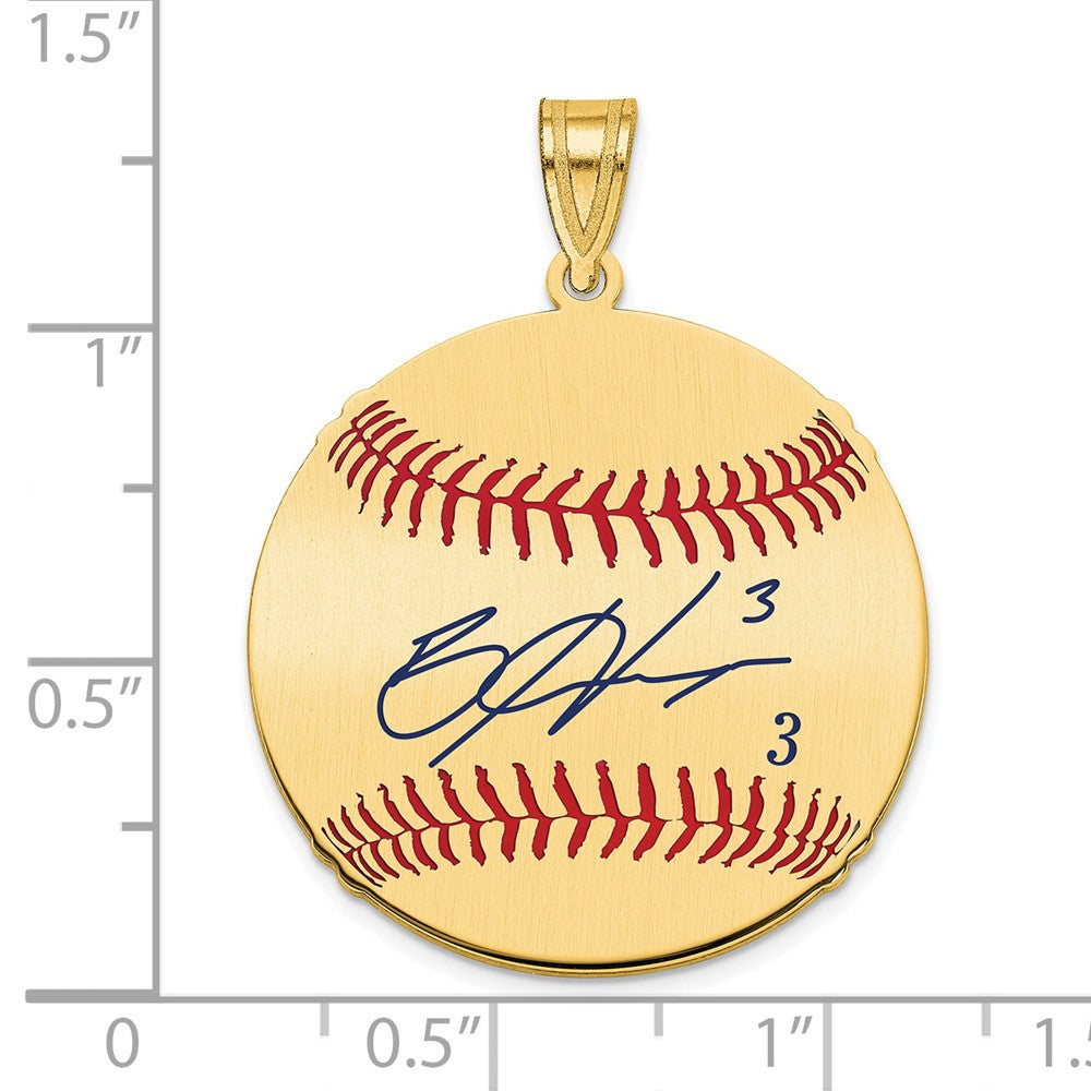 FJC Finejewelers Gold Plated Silver Bryce Harper MLBPA Signature Epoxy Charm 33 x 25 mm