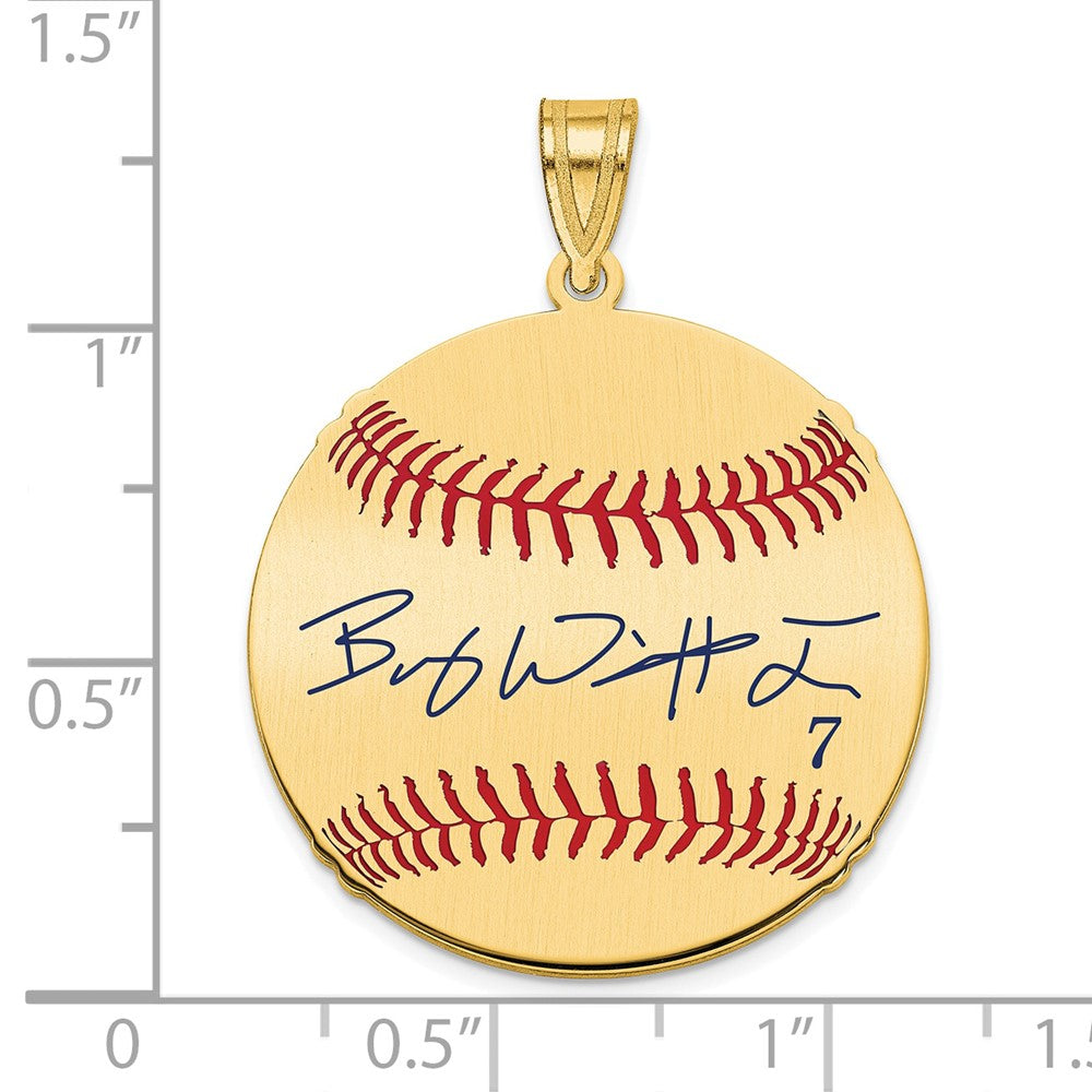 FJC Finejewelers Gold Plated Silver Bobby Witt Jr. MLBPA Signature Epoxy Charm 33 x 25 mm
