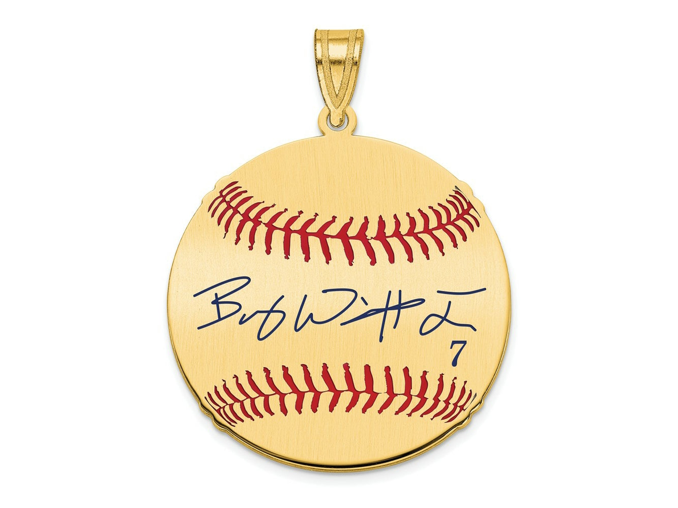 FJC Finejewelers Gold Plated Silver Bobby Witt Jr. MLBPA Signature Epoxy Charm 33 x 25 mm