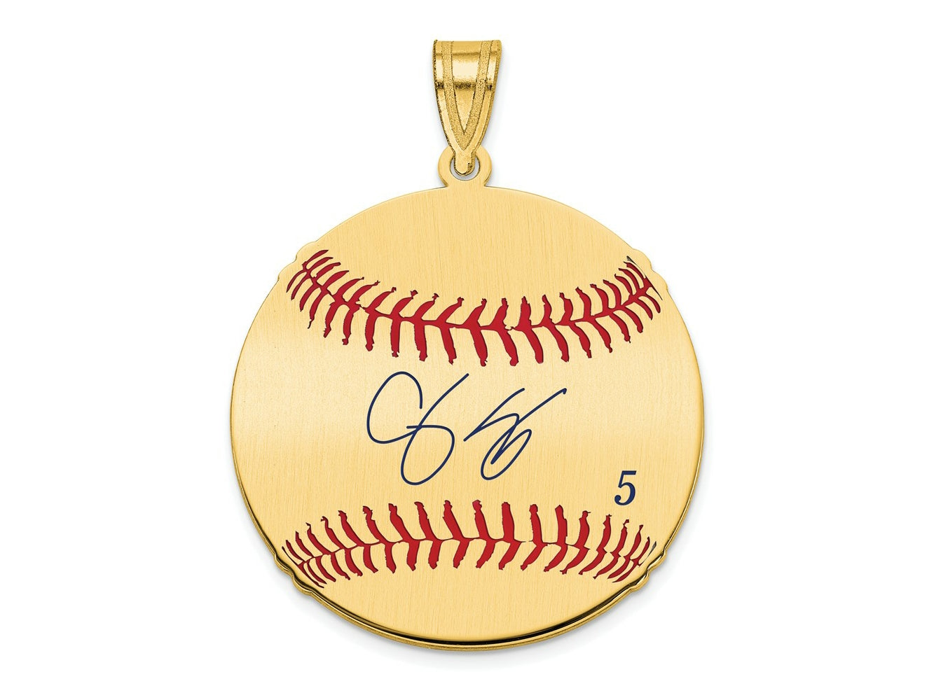 FJC Finejewelers Gold Plated Silver Corey Seager MLBPA Signature Epoxy Charm 33 x 25 mm