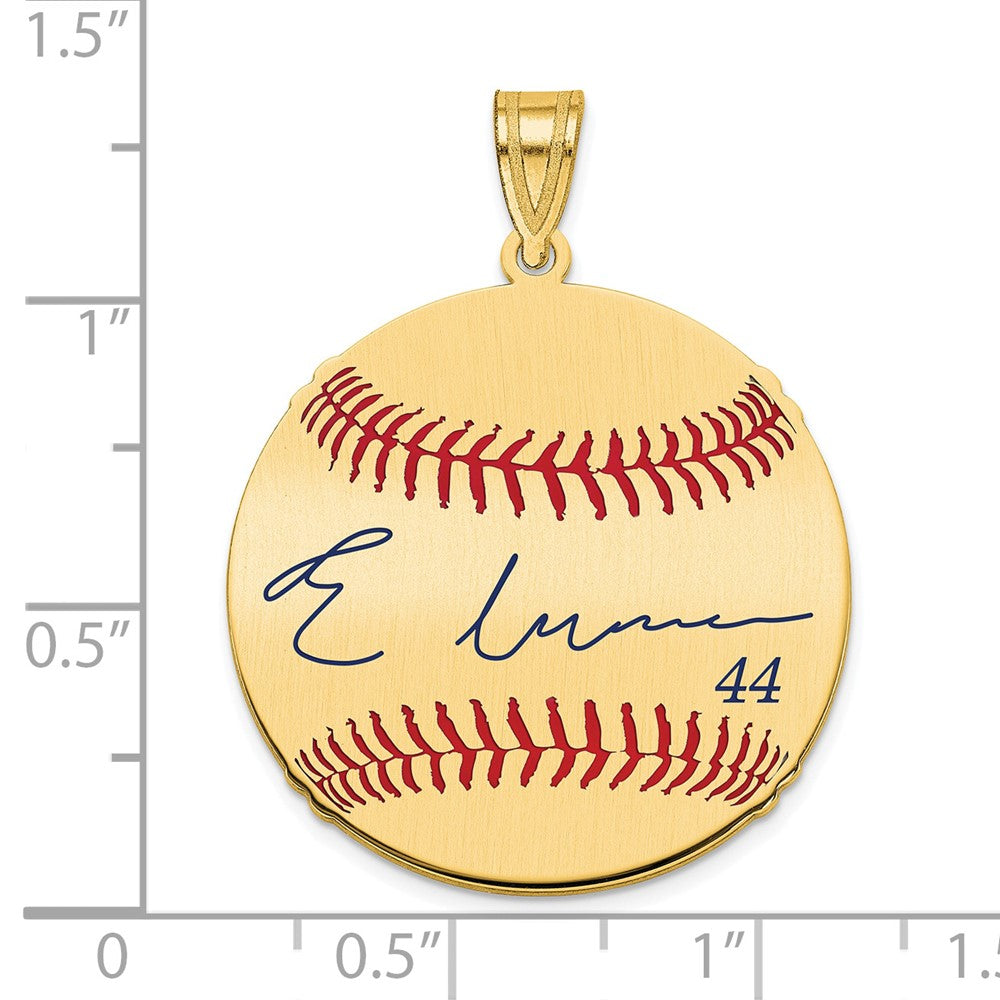 FJC Finejewelers Gold Plated Silver Elly De La Cruz MLBPA Signature Epoxy Charm 33 x 25 mm
