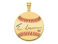 FJC Finejewelers Gold Plated Silver Elly De La Cruz MLBPA Signature Epoxy Charm 33 x 25 mm
