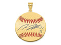 FJC Finejewelers Gold Plated Silver José Ramírez MLBPA Signature Epoxy Charm 33 x 25 mm