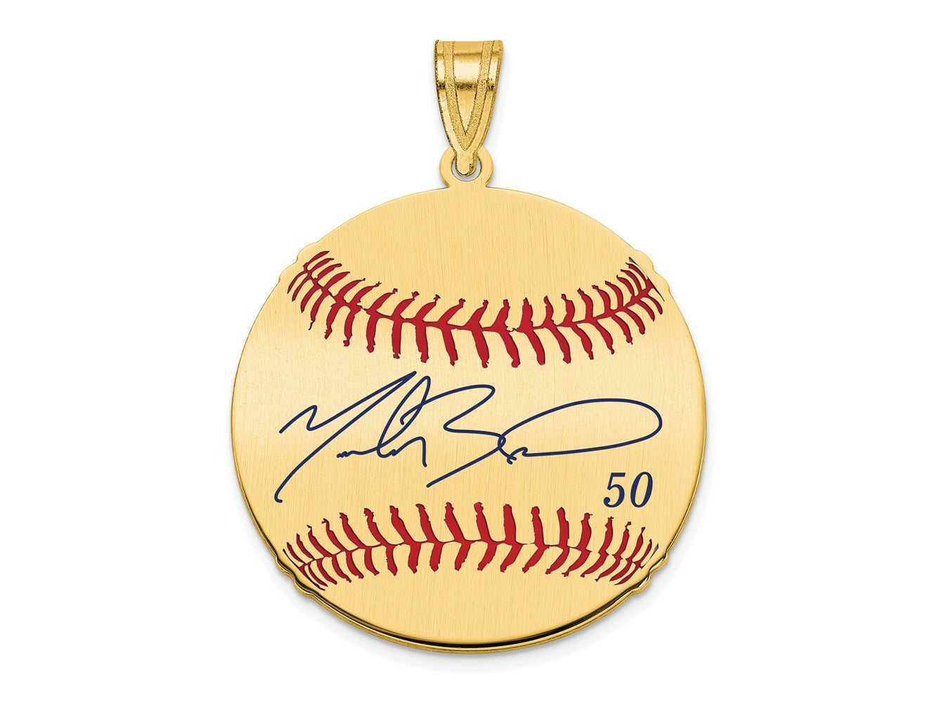 FJC Finejewelers Gold Plated Silver Mookie Betts MLBPA Signature Epoxy Charm 33 x 25 mm