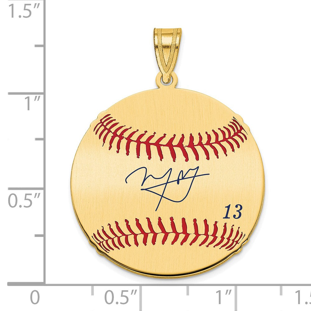 FJC Finejewelers Gold Plated Silver Manny Machado MLBPA Signature Epoxy Charm 33 x 25 mm