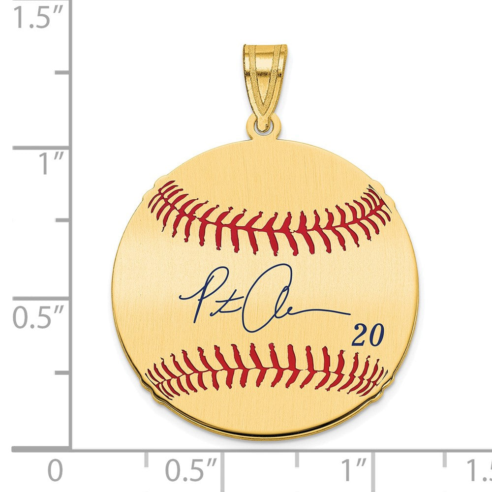 FJC Finejewelers Gold Plated Silver Pete Alonso MLBPA Signature Epoxy Charm 33 x 25 mm