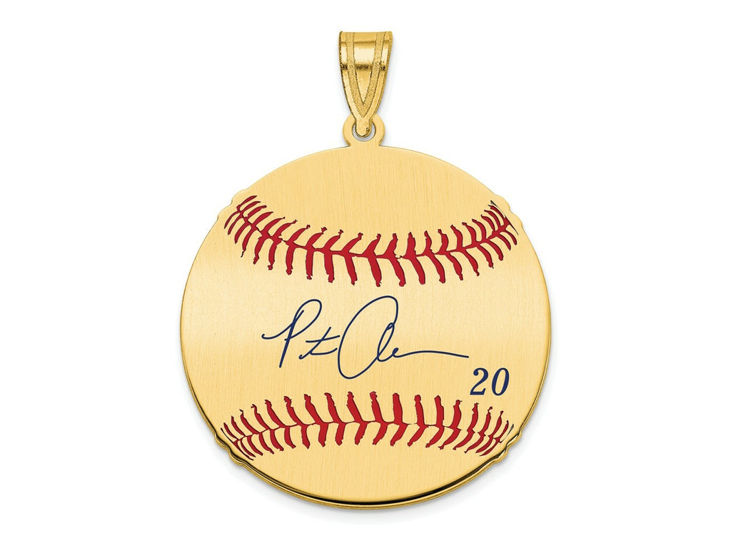 FJC Finejewelers Gold Plated Silver Pete Alonso MLBPA Signature Epoxy Charm 33 x 25 mm