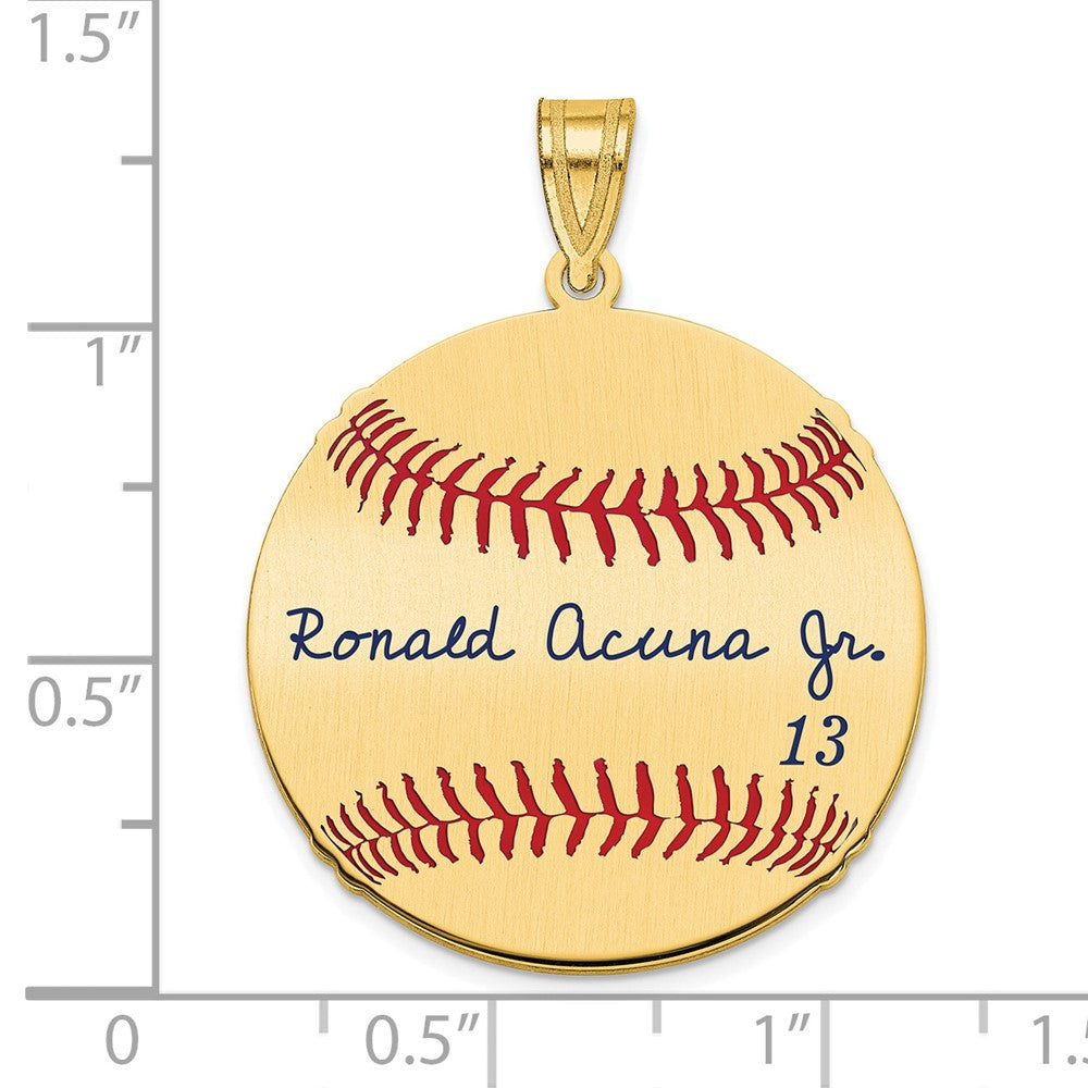 FJC Finejewelers Gold Plated Silver Ronald Acuña Jr. MLBPA Signature Epoxy Charm 33 x 25 mm