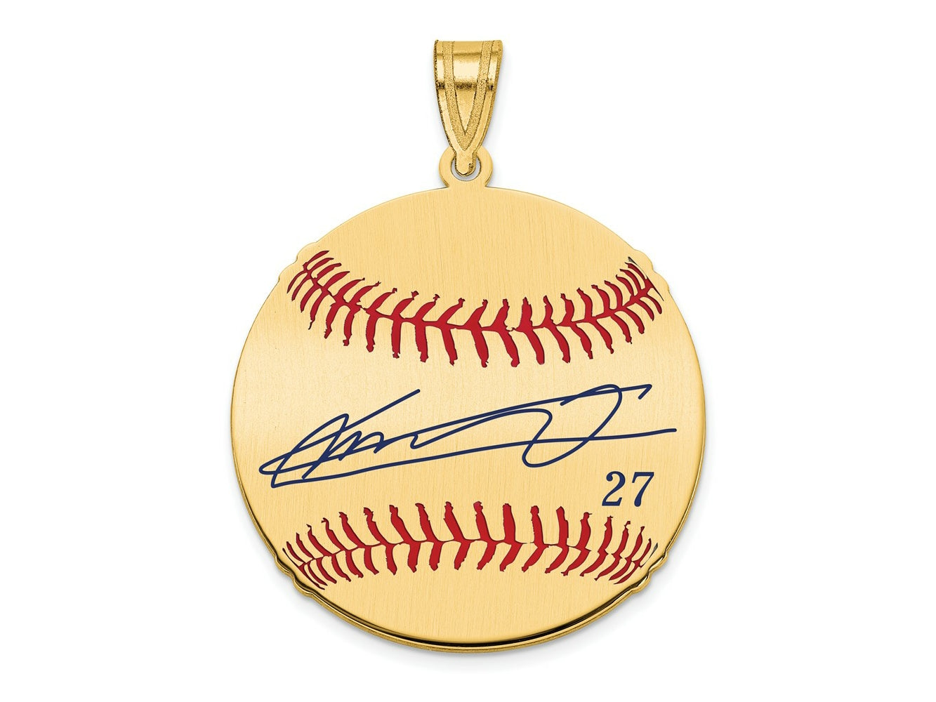 FJC Finejewelers Gold Plated Silver Vladimir Guerrero Jr. MLBPA Signature Epoxy Charm 33 x 25 mm