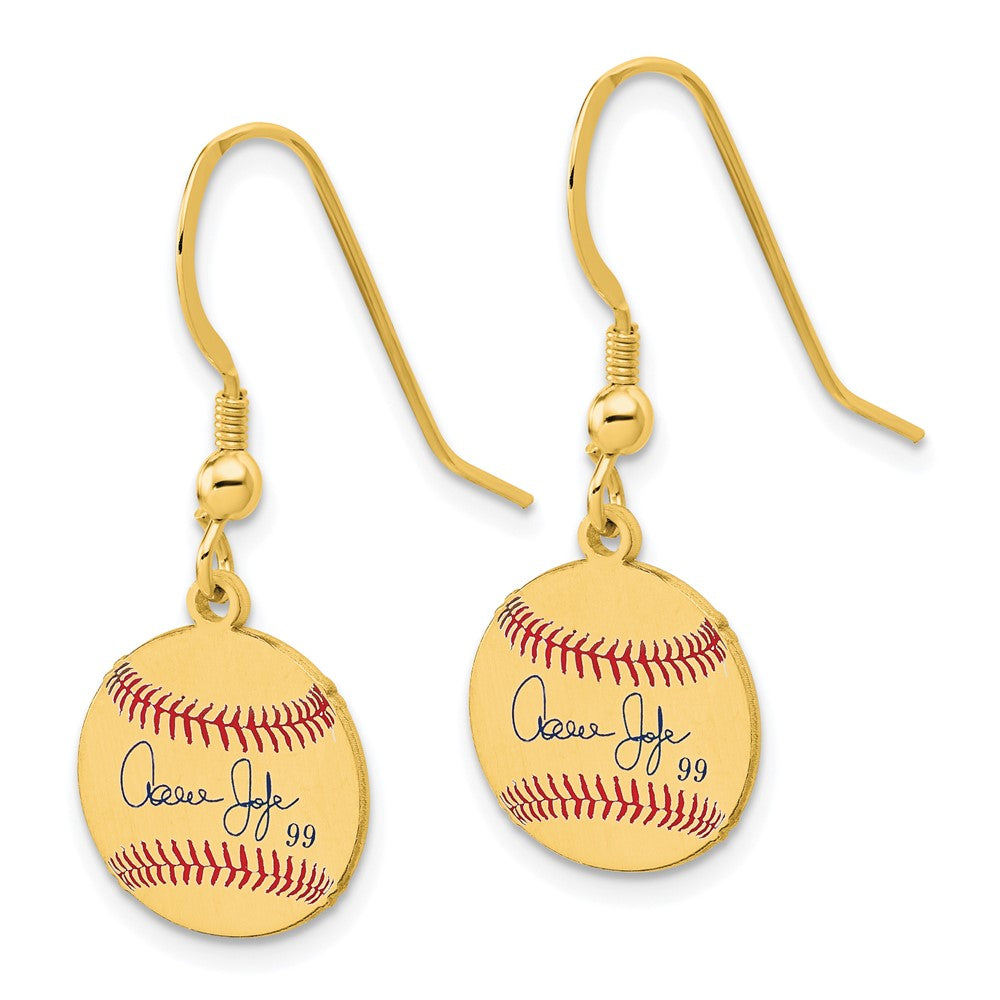 FJC Finejewelers Gold Plated Silver Aaron Judge MLBPA Signature Epoxy Earrings 31 x 12 mm