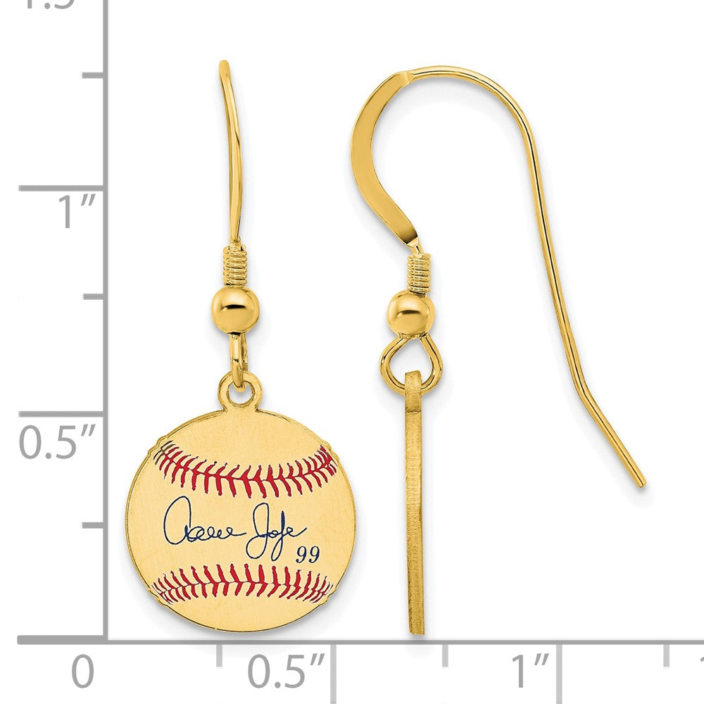 FJC Finejewelers Gold Plated Silver Aaron Judge MLBPA Signature Epoxy Earrings 31 x 12 mm