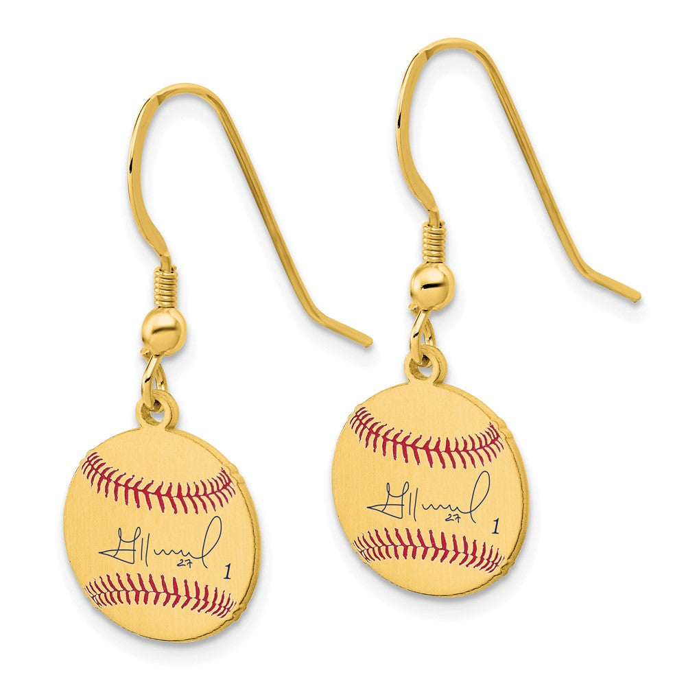 FJC Finejewelers Gold Plated Silver Jose Altuve MLBPA Signature Epoxy Earrings 31 x 12 mm