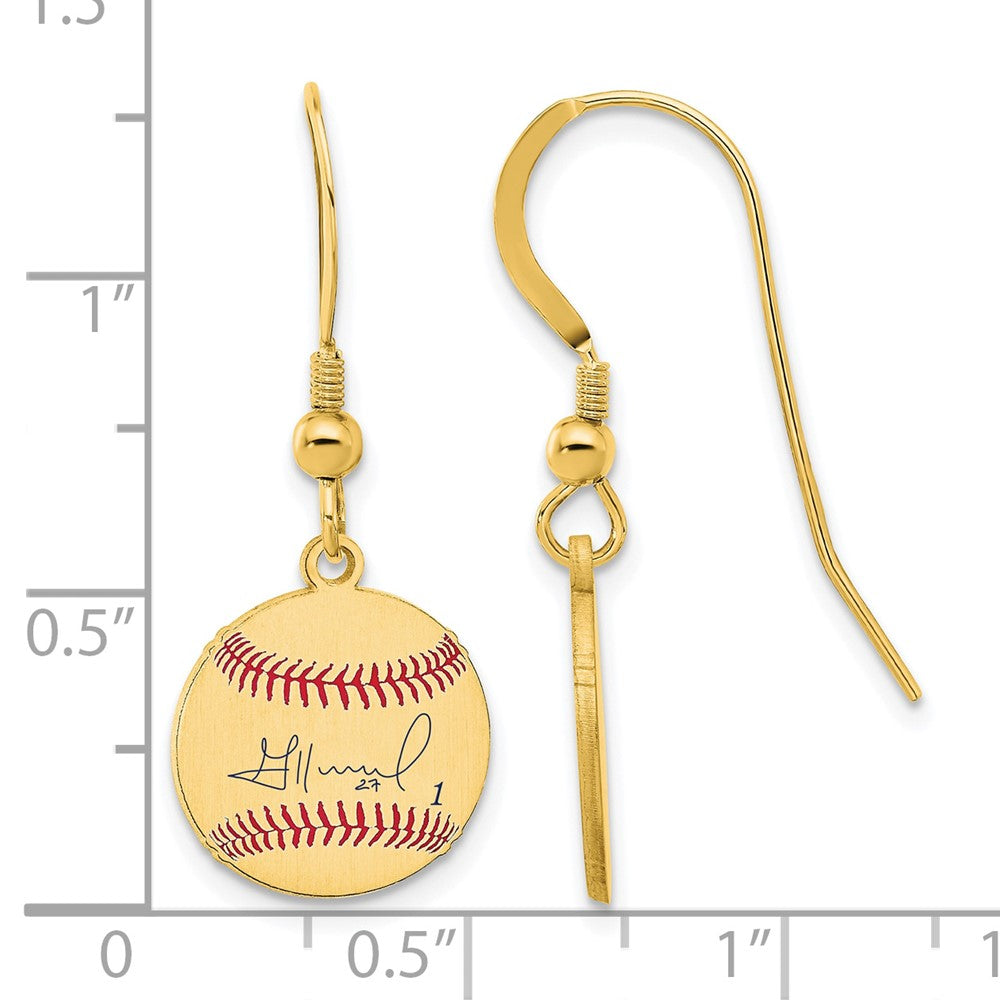 FJC Finejewelers Gold Plated Silver Jose Altuve MLBPA Signature Epoxy Earrings 31 x 12 mm