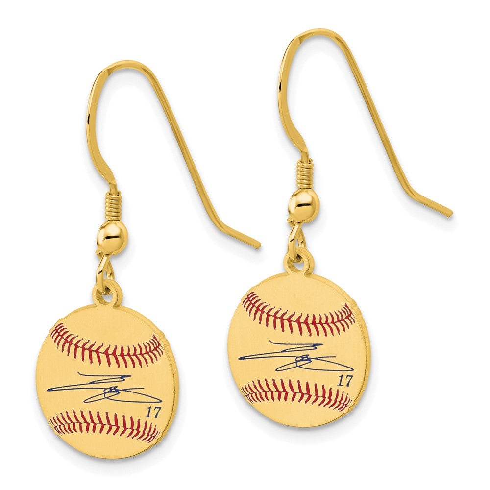 FJC Finejewelers Gold Plated Silver Shohei Ohtani MLBPA Signature Epoxy Earrings 31 x 12 mm