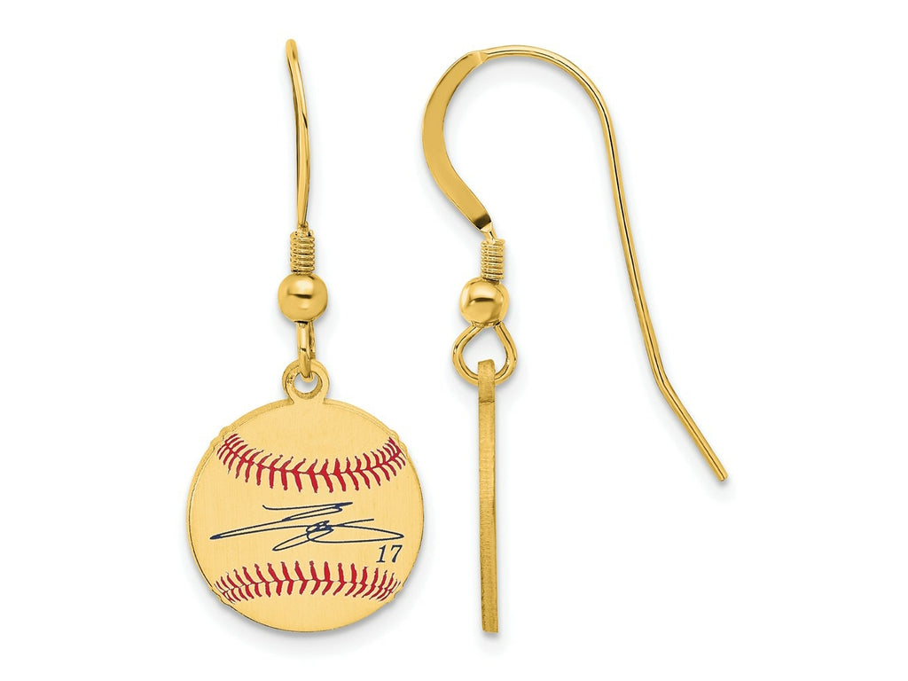 FJC Finejewelers Gold Plated Silver Shohei Ohtani MLBPA Signature Epoxy Earrings 31 x 12 mm