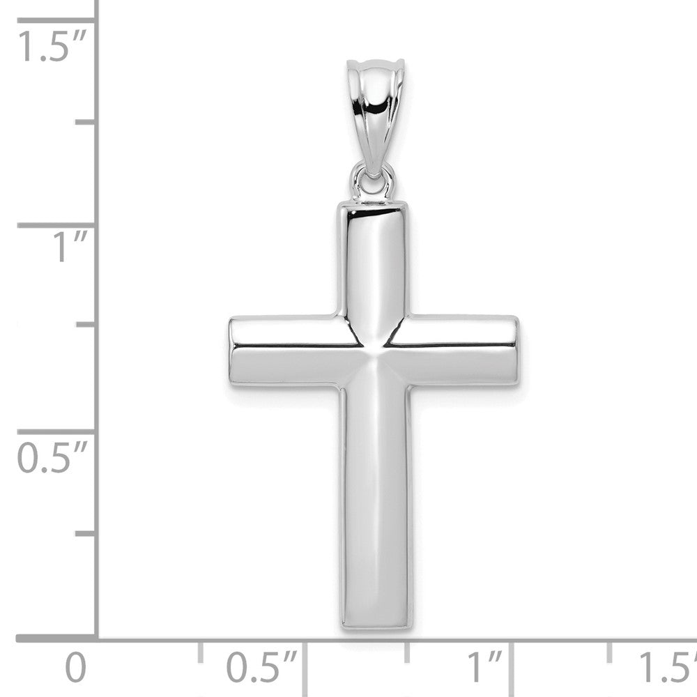 FJC Finejewelers 14 kt White Gold Themed Hollow Cross Charm 35.4 mm x 17.5 mm