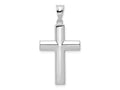 FJC Finejewelers 14 kt White Gold Themed Hollow Cross Charm 35.4 mm x 17.5 mm