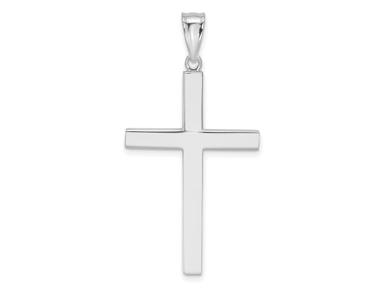 FJC Finejewelers 14 kt White Gold Themed Latin Cross Charm 40 mm x 21 mm