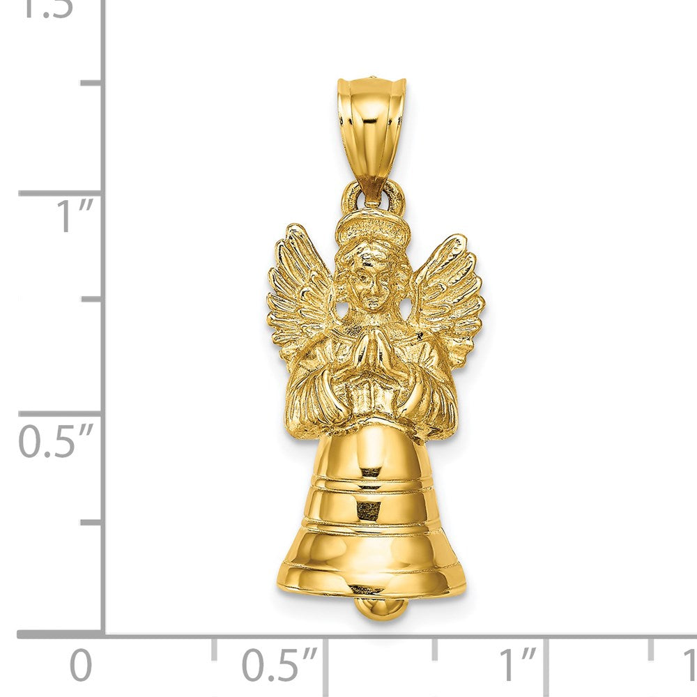 FJC Finejewelers 14 kt Yellow Gold 3-D with Moveable Angel Charm 28 x 11 mm